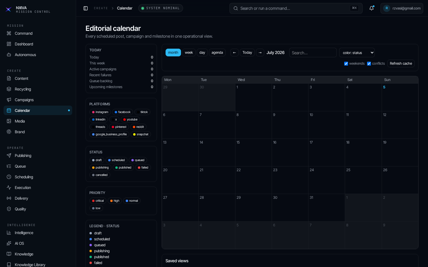 Editorial Calendar — real UI screenshot